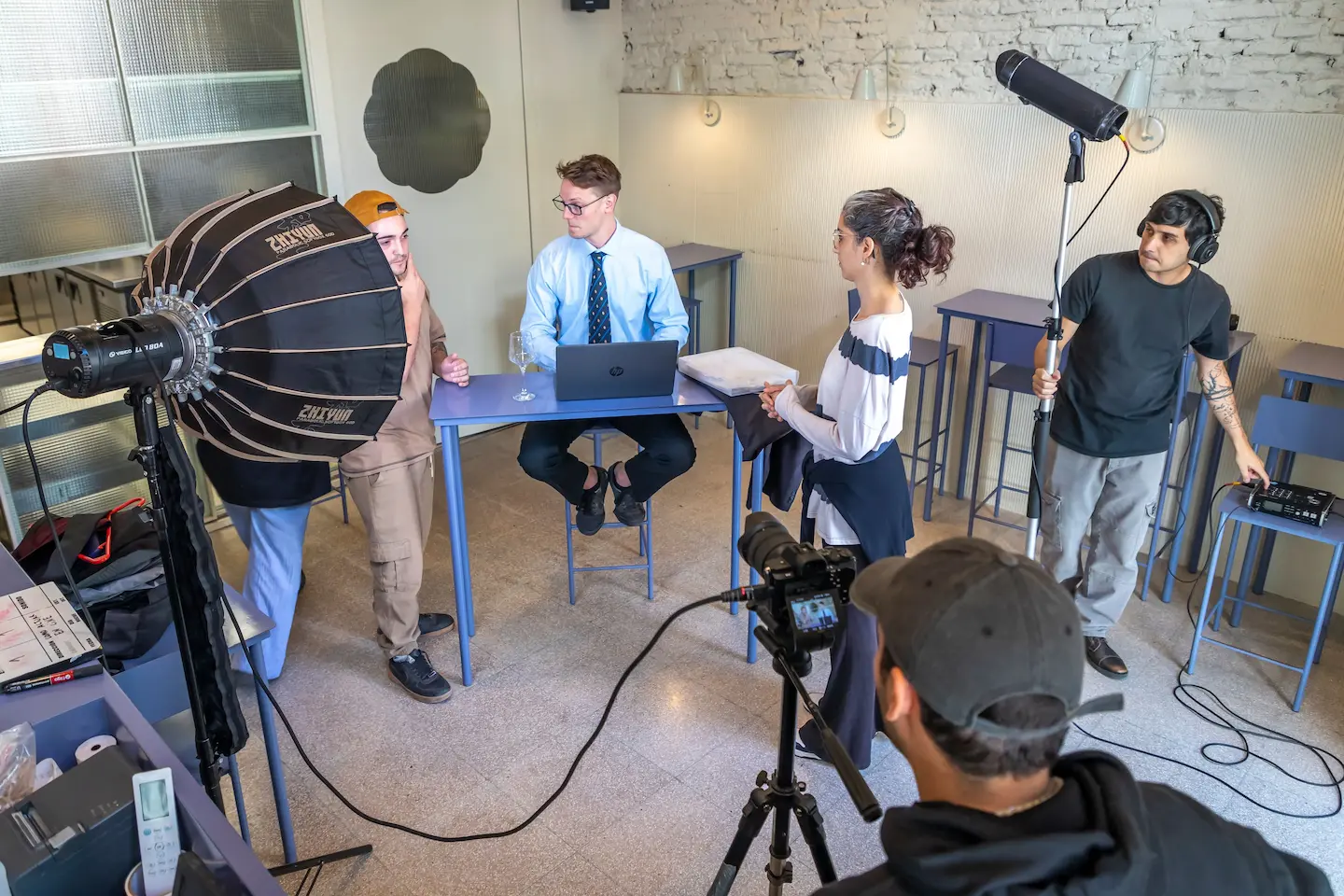 Actor profesional en set